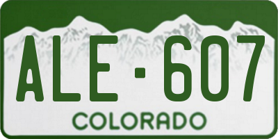 CO license plate ALE607