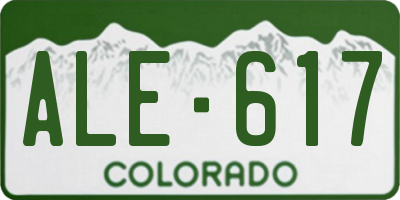 CO license plate ALE617