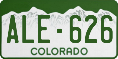 CO license plate ALE626