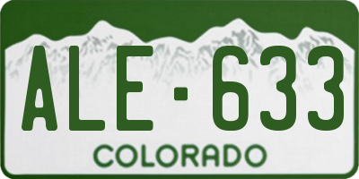 CO license plate ALE633