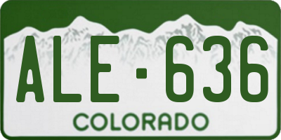 CO license plate ALE636
