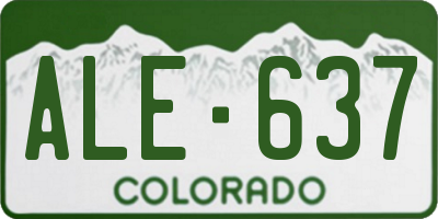 CO license plate ALE637
