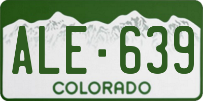 CO license plate ALE639
