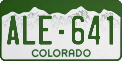 CO license plate ALE641