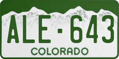 CO license plate ALE643