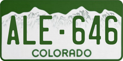 CO license plate ALE646