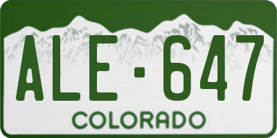 CO license plate ALE647