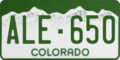 CO license plate ALE650