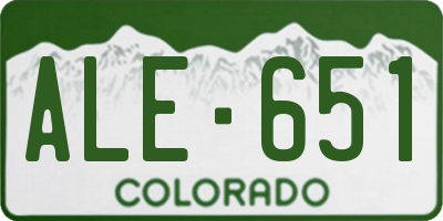 CO license plate ALE651