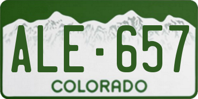 CO license plate ALE657