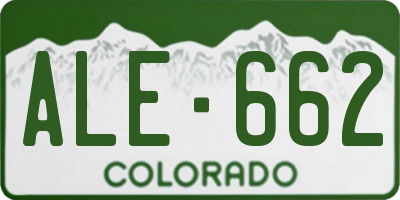 CO license plate ALE662