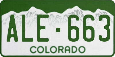 CO license plate ALE663