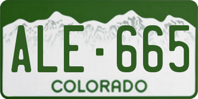 CO license plate ALE665