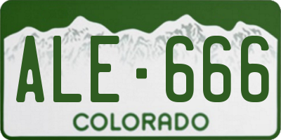 CO license plate ALE666