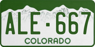 CO license plate ALE667