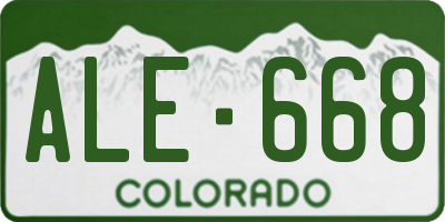 CO license plate ALE668