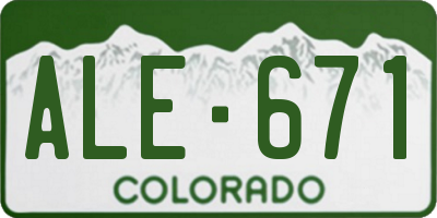 CO license plate ALE671