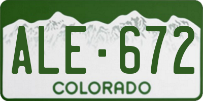 CO license plate ALE672