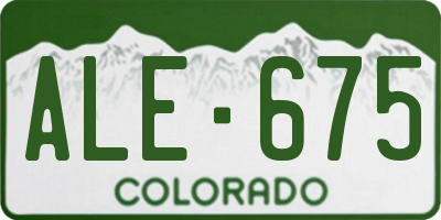 CO license plate ALE675