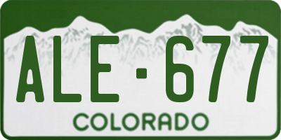 CO license plate ALE677