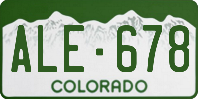 CO license plate ALE678