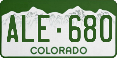 CO license plate ALE680