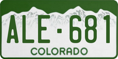 CO license plate ALE681