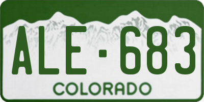 CO license plate ALE683