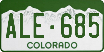 CO license plate ALE685