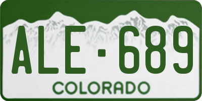 CO license plate ALE689