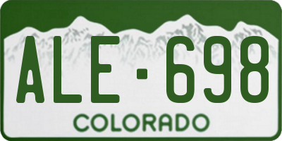 CO license plate ALE698