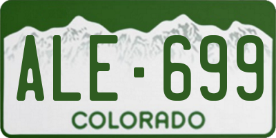 CO license plate ALE699