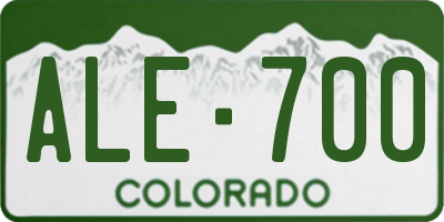 CO license plate ALE700