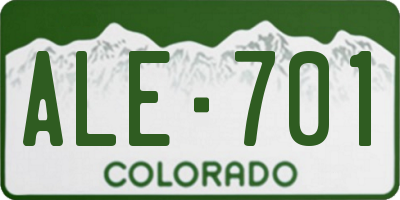CO license plate ALE701