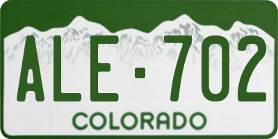 CO license plate ALE702