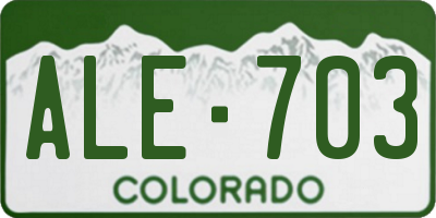 CO license plate ALE703