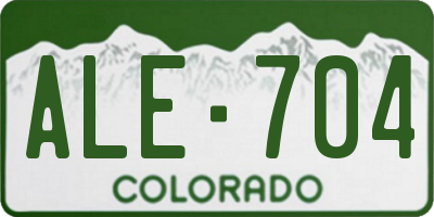 CO license plate ALE704