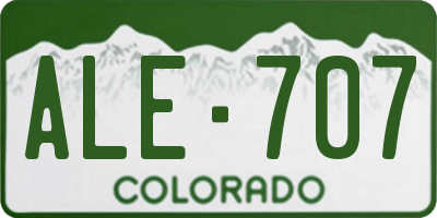 CO license plate ALE707