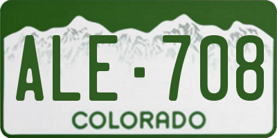 CO license plate ALE708