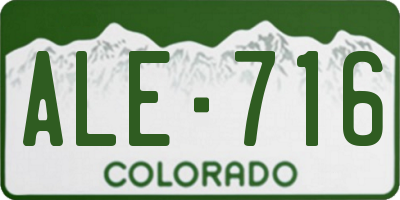 CO license plate ALE716