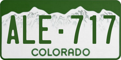 CO license plate ALE717