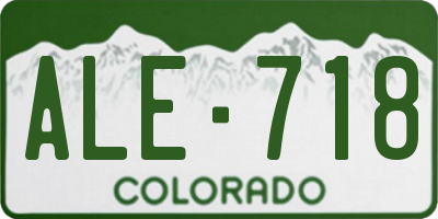 CO license plate ALE718