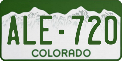 CO license plate ALE720