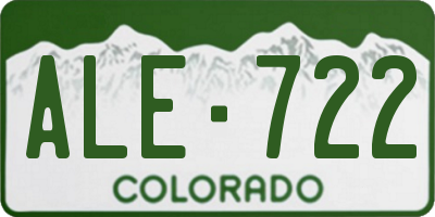 CO license plate ALE722