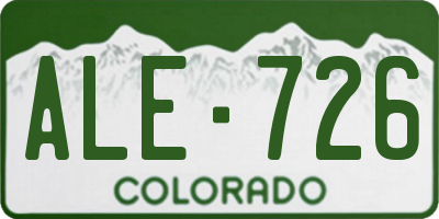 CO license plate ALE726