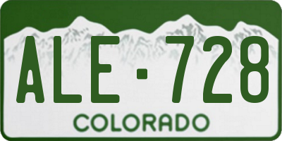 CO license plate ALE728