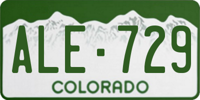 CO license plate ALE729
