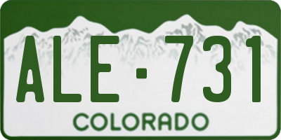 CO license plate ALE731