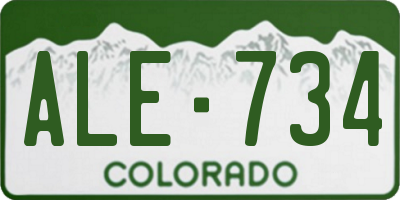 CO license plate ALE734