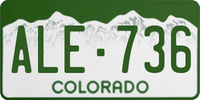 CO license plate ALE736